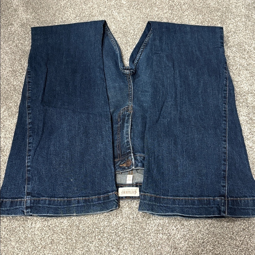 Shyanne Dark Blue Flare Leg Jeans - Picture 6 of 6